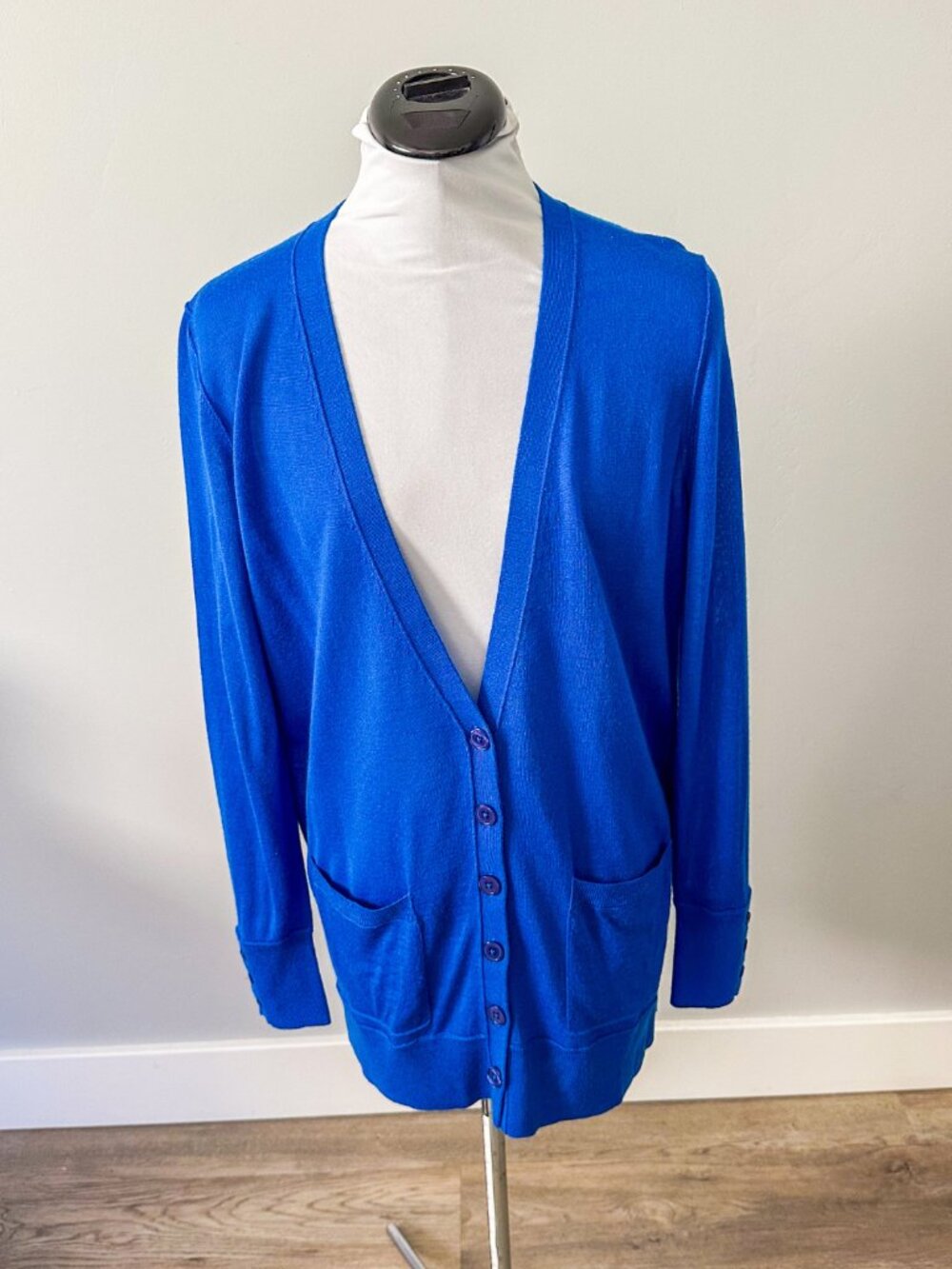 Only Mine Merino Wool Cobalt Blue Cardigan